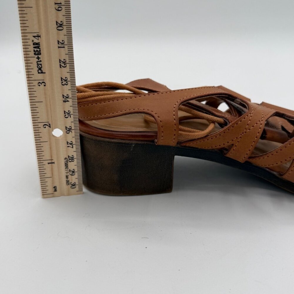 Bamboo brown gladiator block heel sandals women’s size 9 - Picture 8 of 8
